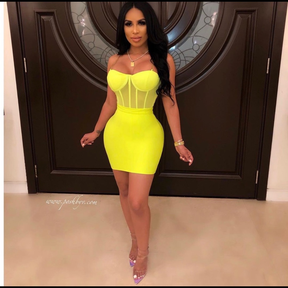 Mesh bandage set neon yellow